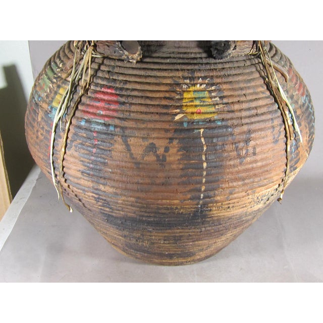 Large Robert Rivera Basket W/ Painted Dancers & Horns For Sale - Image 11 of 15