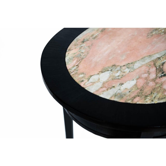 Art Nouveau Dining Table with Redish Marble Plate and Brass Feet, Vienna, 1910s For Sale - Image 15 of 18