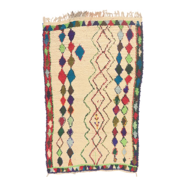 Vintage Azilal Moroccan Rug, 03'11 X 06'02 For Sale
