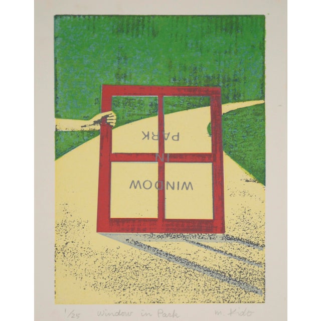 Abstract "Window in the Park" - Lithograph on Paper For Sale - Image 3 of 5