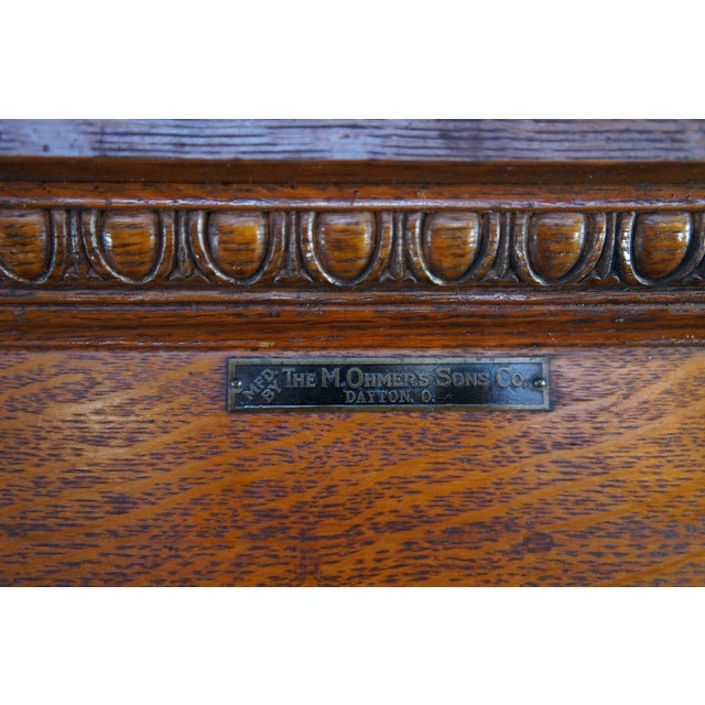 Brown Antique Ohmers Sons 48 Drawer Oak Industrial Apothecary Amberg Filing Cabinet For Sale - Image 8 of 14