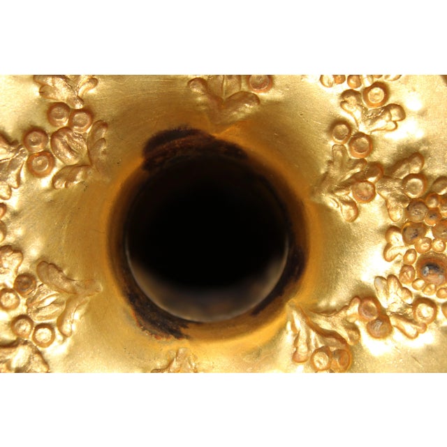 Metal Gilded Brass Compote W/ Repousse Made by Martin Hall & Company For Sale - Image 7 of 8