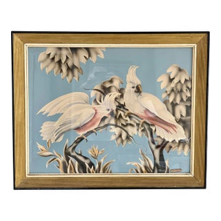 Mid-Century Turner Wall Art Cockatoos in Frame For Sale