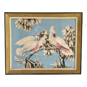 Mid-Century Turner Wall Art Cockatoos in Frame