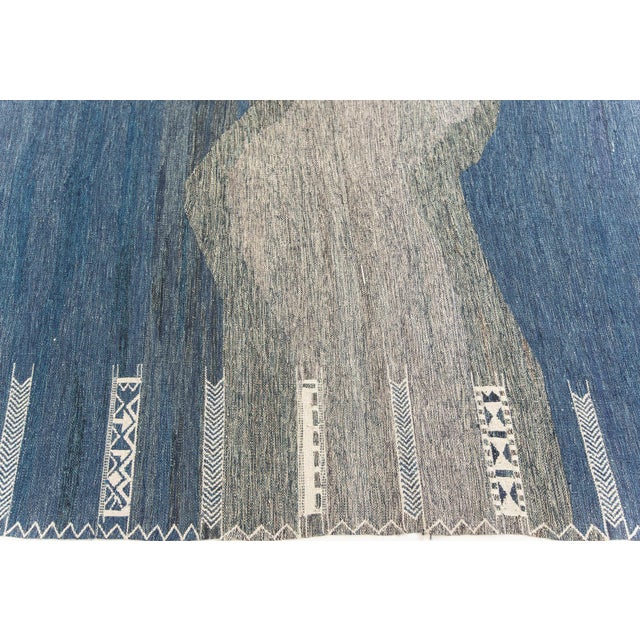 Early 21st Century Contemporary Blue Kilim Rug by Doris Leslie Blau For Sale - Image 5 of 8
