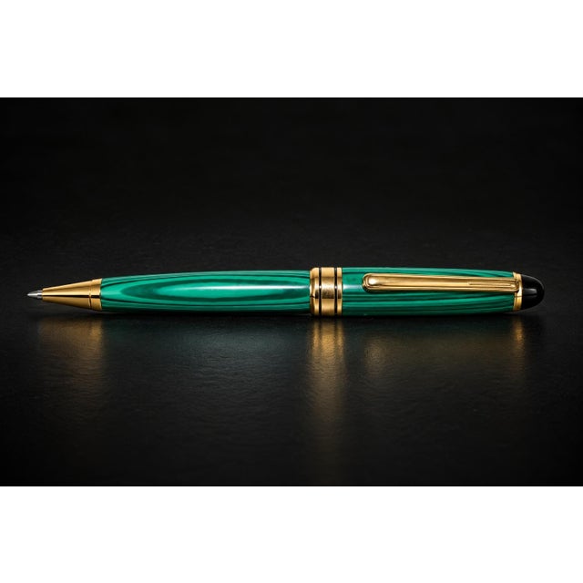 2020s Malachite Ballpoint Pen Gemstone Writing Instrument Usa Made For Sale - Image 5 of 10