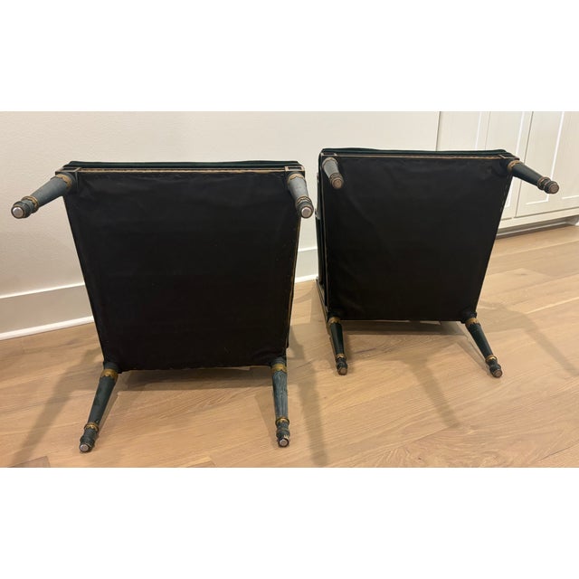 Vintage French Louis XVI Style Square Back Fauteuils - A Pair For Sale - Image 14 of 16