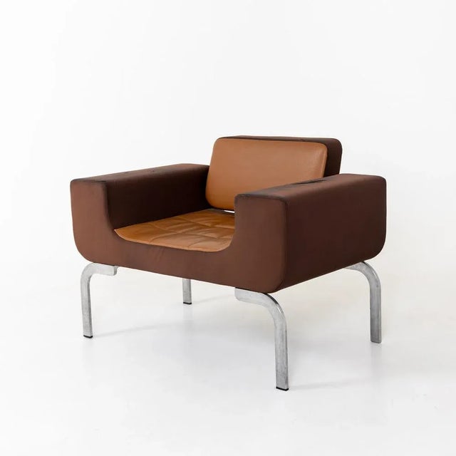 Set of Italian Brown Leather Lounge Chairs, 1970s For Sale - Image 11 of 15