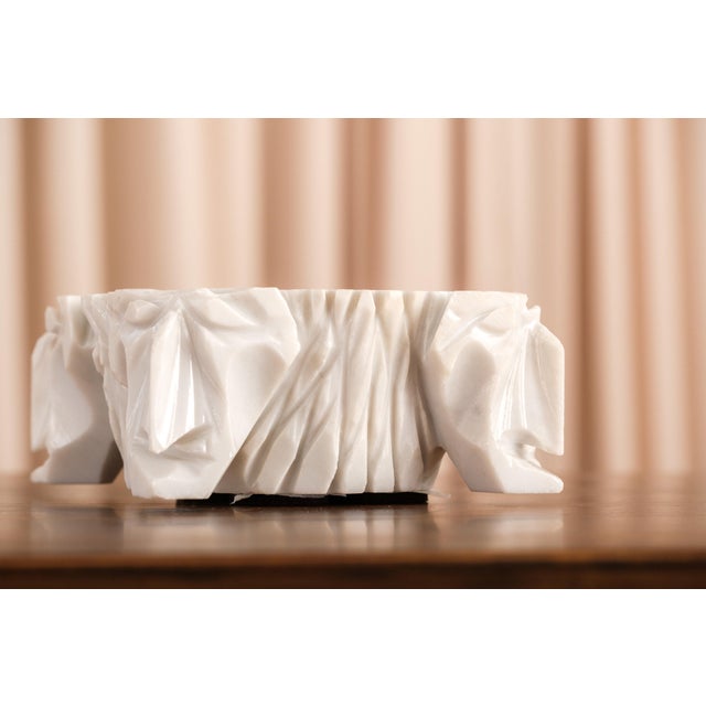 White Vintage Art Deco Carrara Marble Valet Tray For Sale - Image 8 of 12