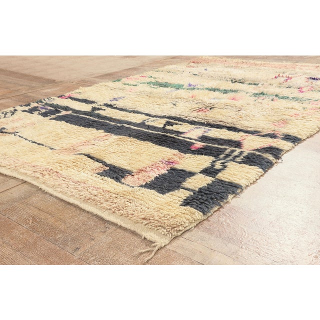 Beige Vintage Azilal Moroccan Rug, 05'02 X 07'09 For Sale - Image 8 of 10