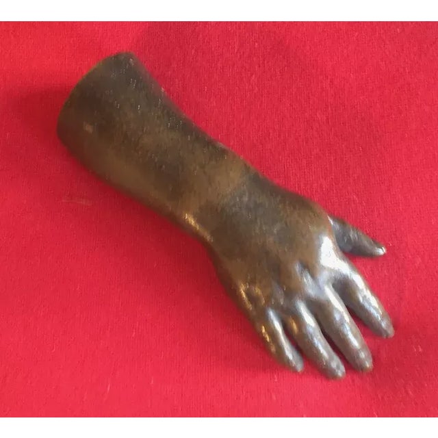 Antique 19th Century Grand Tour Bronze Hand Sculpture Paperweight For Sale - Image 11 of 12