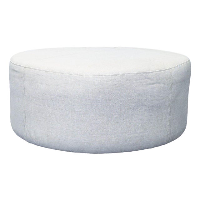Restoration Hardware Upholstered Ottoman For Sale