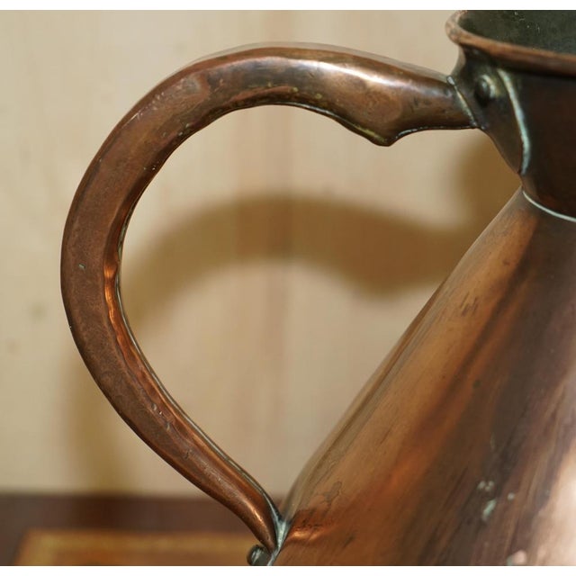 Metal Victorian Hallmarked & Stamped 2 Gallon Copper & Brass Pitcher For Sale - Image 7 of 16