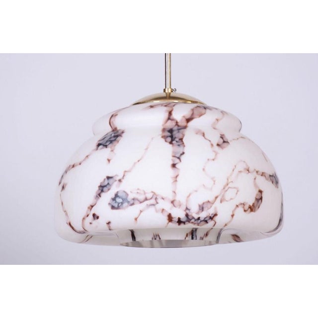 Mid-Century Modern Pendant Light in Chrome and Brass by Kamenický Šenov, Czech, 1960s For Sale - Image 3 of 9