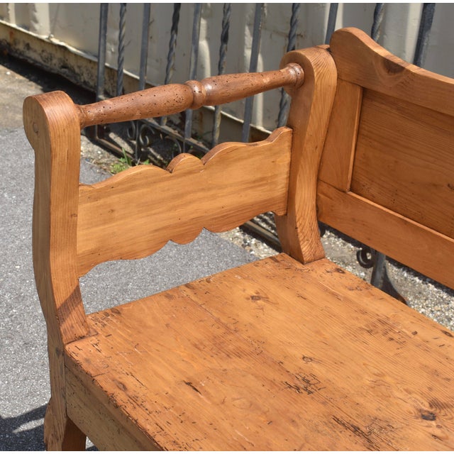 Pine Paneled Bench or Settle, Hungary For Sale - Image 14 of 15