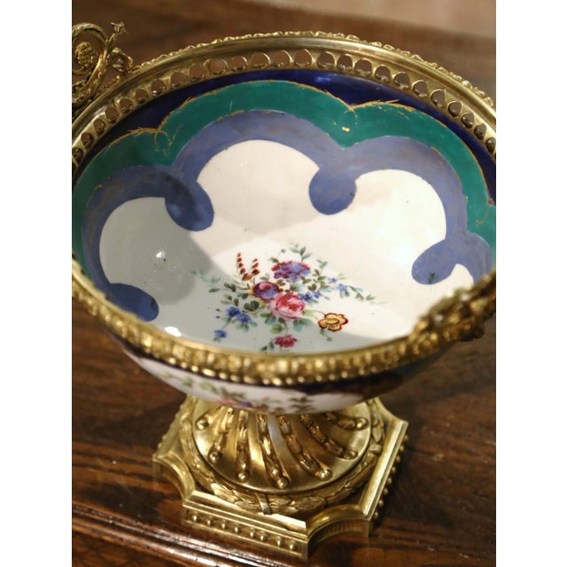 Mid 19th Century 19th Century French Sevres Style Ormolu Mounted Porcelain Jardinière For Sale - Image 5 of 13