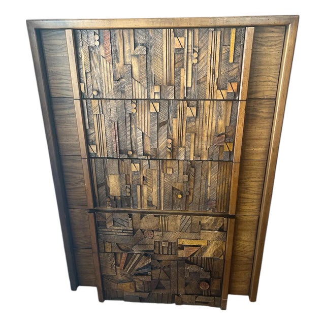 Mid 20th Century Brutalist Dresser by Lane Furniture For Sale