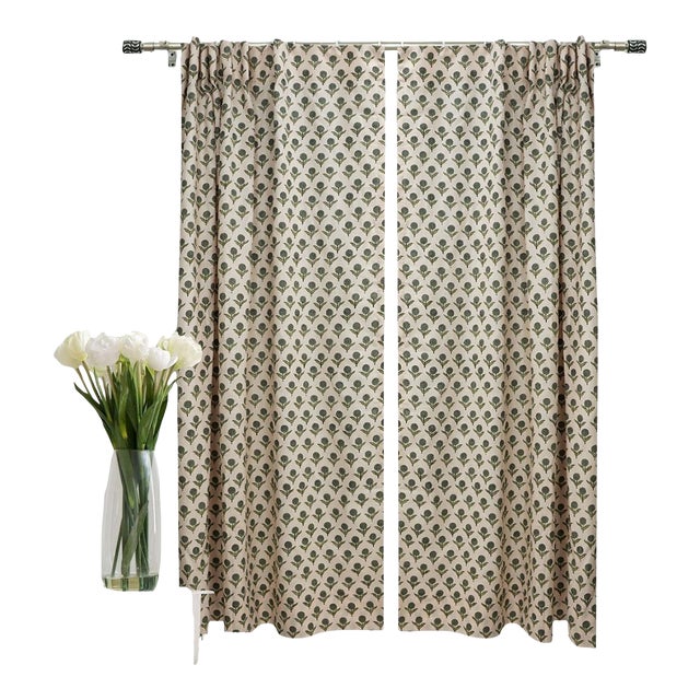 Colored Linen Curtains Rustic Lightweight Drapes for Modern & Traditional Home Décor Size 54" W X 29" L- Genda Pushp For Sale