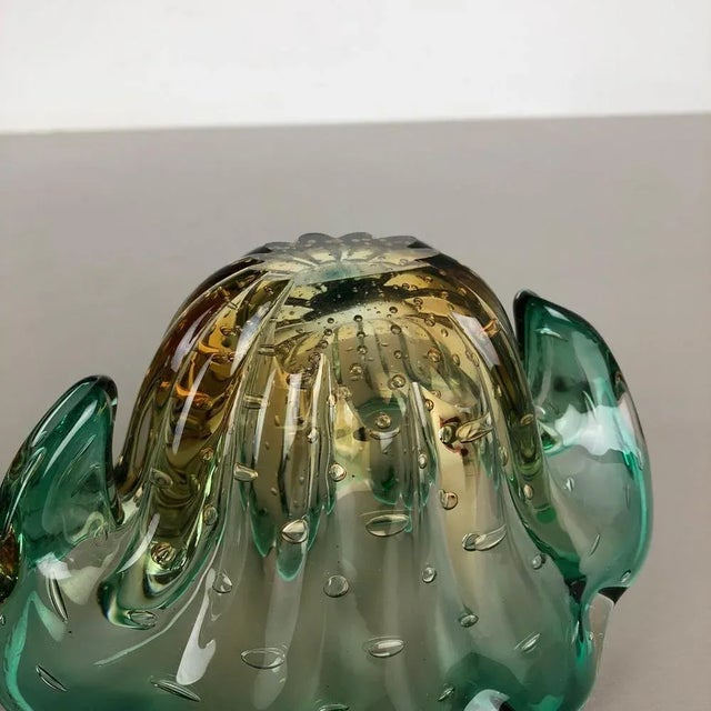 Bubble Murano Glass Shell Bowl Vase by Seguso Bullicante, Italy, 1970s For Sale - Image 17 of 18