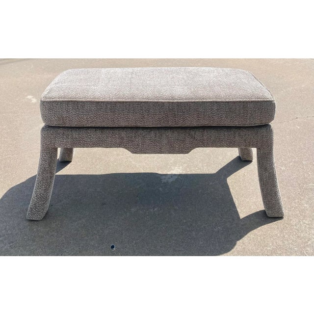 Textile Newly Upholstered (In Kravet “Barton Chenille”) Pillow Top Chinoiserie Bench For Sale - Image 7 of 9