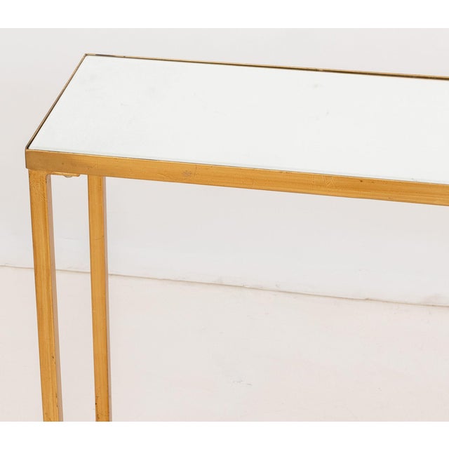 Contemporary Narrow Gilded Iron Console Table For Sale - Image 3 of 6