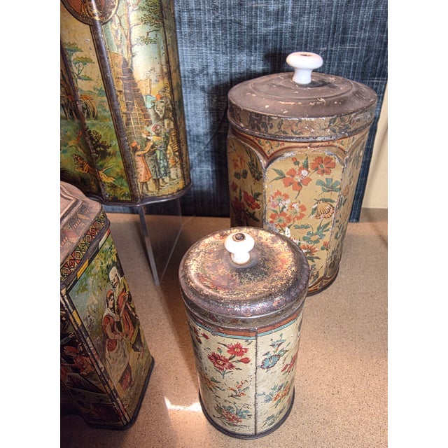 Collection of Antiques Tole Containers For Sale In San Antonio - Image 6 of 16