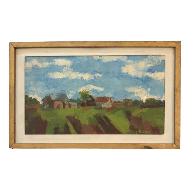 Jean-Jacques Boimond, Paysage de Moneuse, Oil on Canvas, Framed For Sale