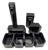 1981 Neo Art Deco Black Bowl, Vase, Shaker, Butter Dish, Kitchen Table Set of 9 For Sale