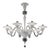 Glass Linear Transparent and White with Silver-Leaf Murano Glass Chandelier by Simoeng For Sale - Image 7 of 7