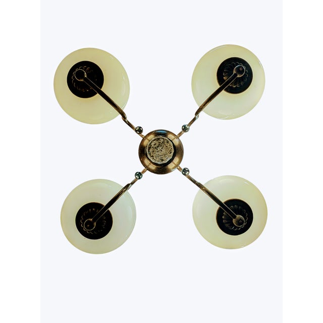 1930s Chandelier in Brass and Glass by Taidetakomo Hakkarainen, 1930s For Sale - Image 5 of 13