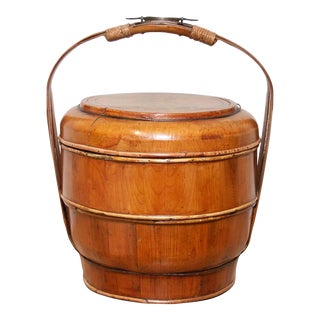Wooden Chinese Early 20th Wedding Basket For Sale