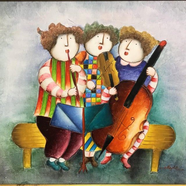Acrylic Painting on Canvas of Musicians by Joyce Roybal Chairish