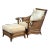 Benchcraft Leather Wrapped Rattan Lounge Chair & Ottoman Set For Sale