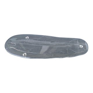 Vintage Pukeberg Swedish Glass Fish Platter Serving Tray Scandinavian Art Glass For Sale