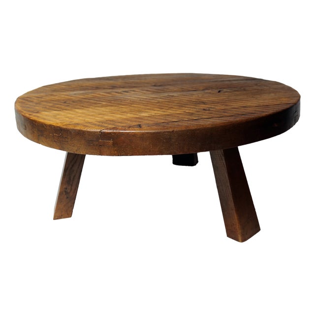 Brutalist Coffee Table in Oak, 1960 For Sale