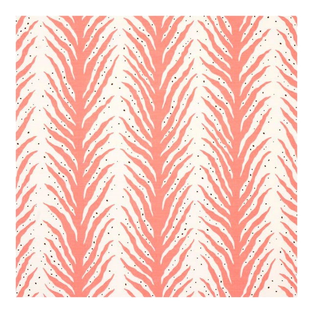 Sample - Schumacher Creeping Fern Fabric in Coral For Sale