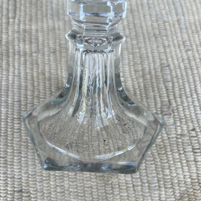 A Nice Antique American Pressed Flint Glass Candlestick, Circa 1850's Probably made in Pittsburgh or Massachusetts, circa...