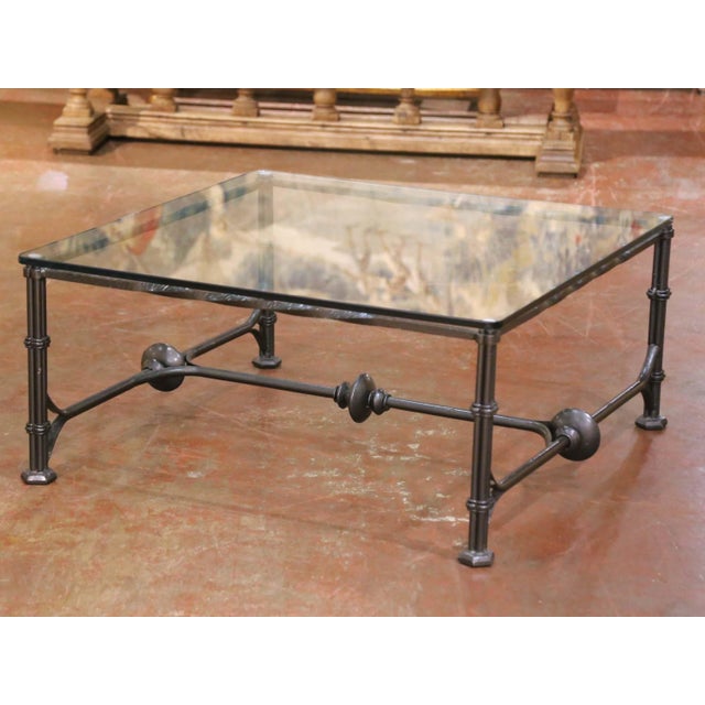 Mid 20th Century Mid-Century Iron and Glass Coffee Table in the Manner of Diego Giacometti For Sale - Image 5 of 8