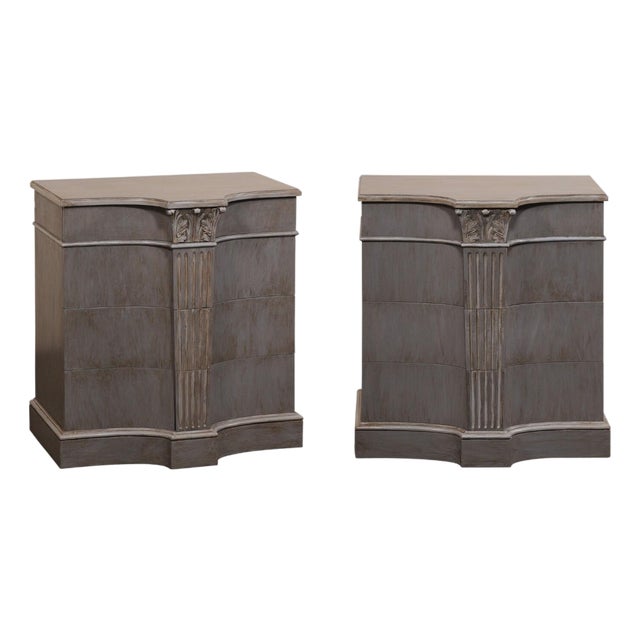 French Mid 20th Century "Fluted Column" Chests - A Pair For Sale