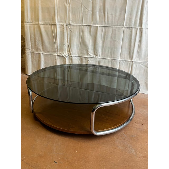 Vintage Coffee Table in Smoked Glass, 1970s For Sale - Image 3 of 10
