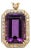 27.5x18.5mm, 22cts Amethyst Pendant W Earth Mined Diamond Halo in Solid 14k Gold For Sale