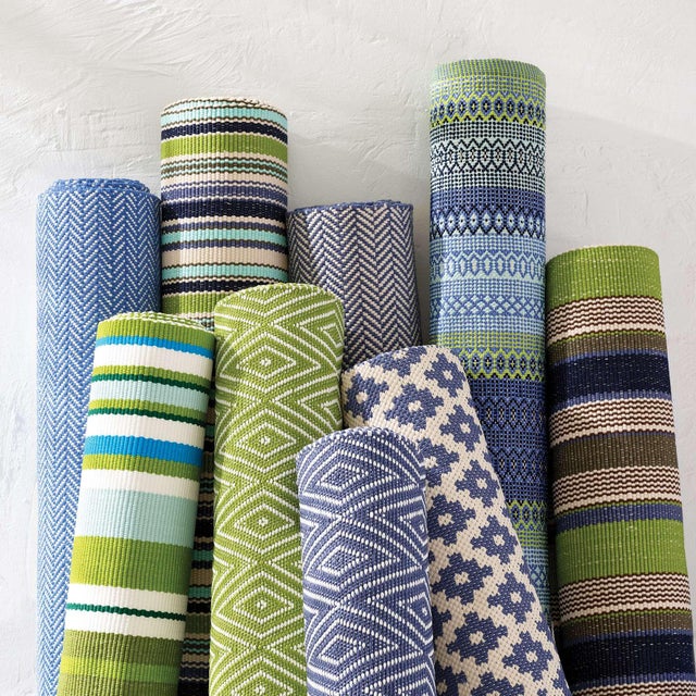 Dash & Albert by Annie Selke Fiesta Stripe French Blue/Green Indoor