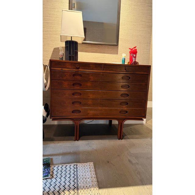 Wood Wooden Buffet Chest of Drawers by G. Frattini for Bernini, 1950s For Sale - Image 7 of 7