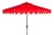 Single Scallop 9 Ft Crank Outdoor Push Button Tilt Umbrella in Red & White For Sale