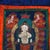Early 20th Century Antique Tibetan Hand Painted Silk and Canvas Thangka with Figures, Circa 1920 For Sale - Image 5 of 10