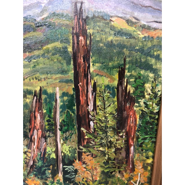 Gorgeous mid-century plein air painting entitled "View from Mt. Livingston." In original vintage wood frame and signed by...