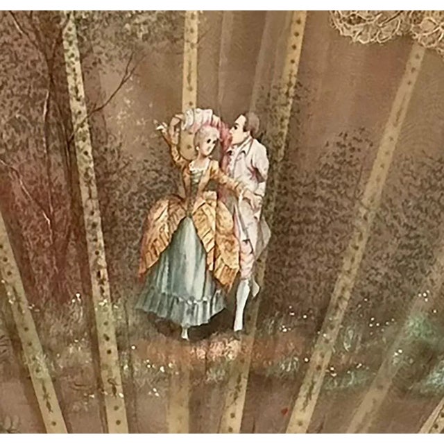 French French Fan in Florentine Fan Case For Sale - Image 3 of 5