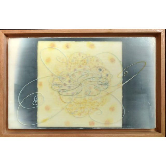 Richard Purdy, Cloud Chamber, Encaustic and Digital Print on Plywood, 1998 For Sale