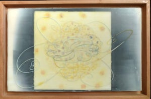 Richard Purdy, Cloud Chamber, Encaustic and Digital Print on Plywood, 1998