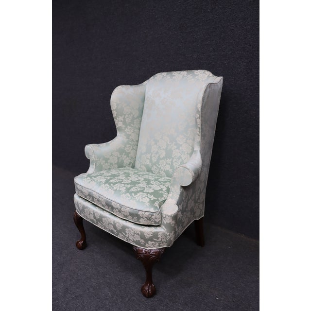 Hickory Chair Furniture Company Hickory Chair Chippendale-Style Wingback Chair For Sale - Image 4 of 11